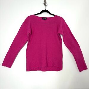 Quiet Luxury Hot Pink Wool Cashmere Sweater Barbiecore Feminine Minimalist Bold